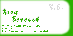 nora bercsik business card